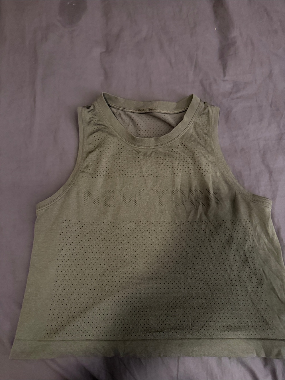 lululemon athletica Gray Perforated High-Neck Tank